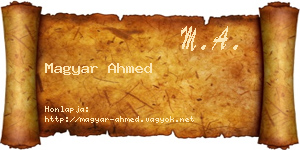Magyar Ahmed névjegykártya