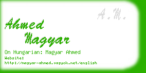 ahmed magyar business card